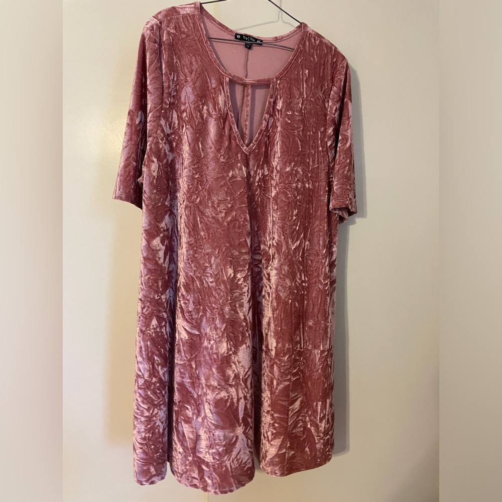 Crushed velvet mini dress, 2X